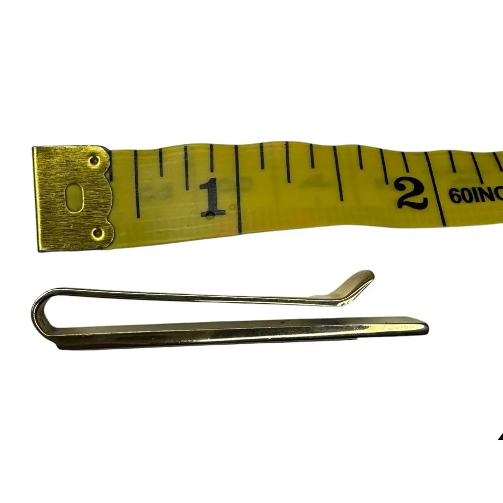 Christian Dior Vintage Gold Plated Red Enamel Slim Tie Bar Money Clip